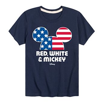 Disney's Mickey Mouse Boys 8-20 Red, White, & Mickey Graphic Tee