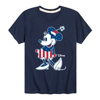 Disney's Minnie Mouse Boys 8-20 Flag Pattern Graphic Tee