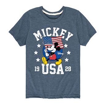 Disney's Mickey Mouse Boys 8-20 Waving Flag USA Graphic Tee