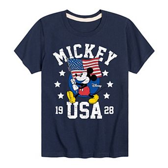 Disney's Mickey Mouse Boys 8-20 Waving Flag USA Graphic Tee