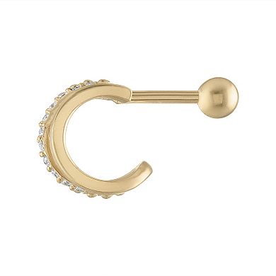 Amella Jewels 14k Gold Cubic Zirconia Triple-Curved Earring