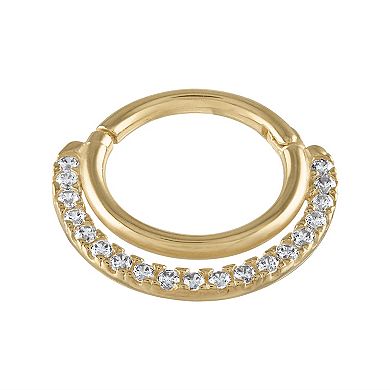 Amella Jewels 14k Gold Cubic Zirconia Double Layer Septum Ring