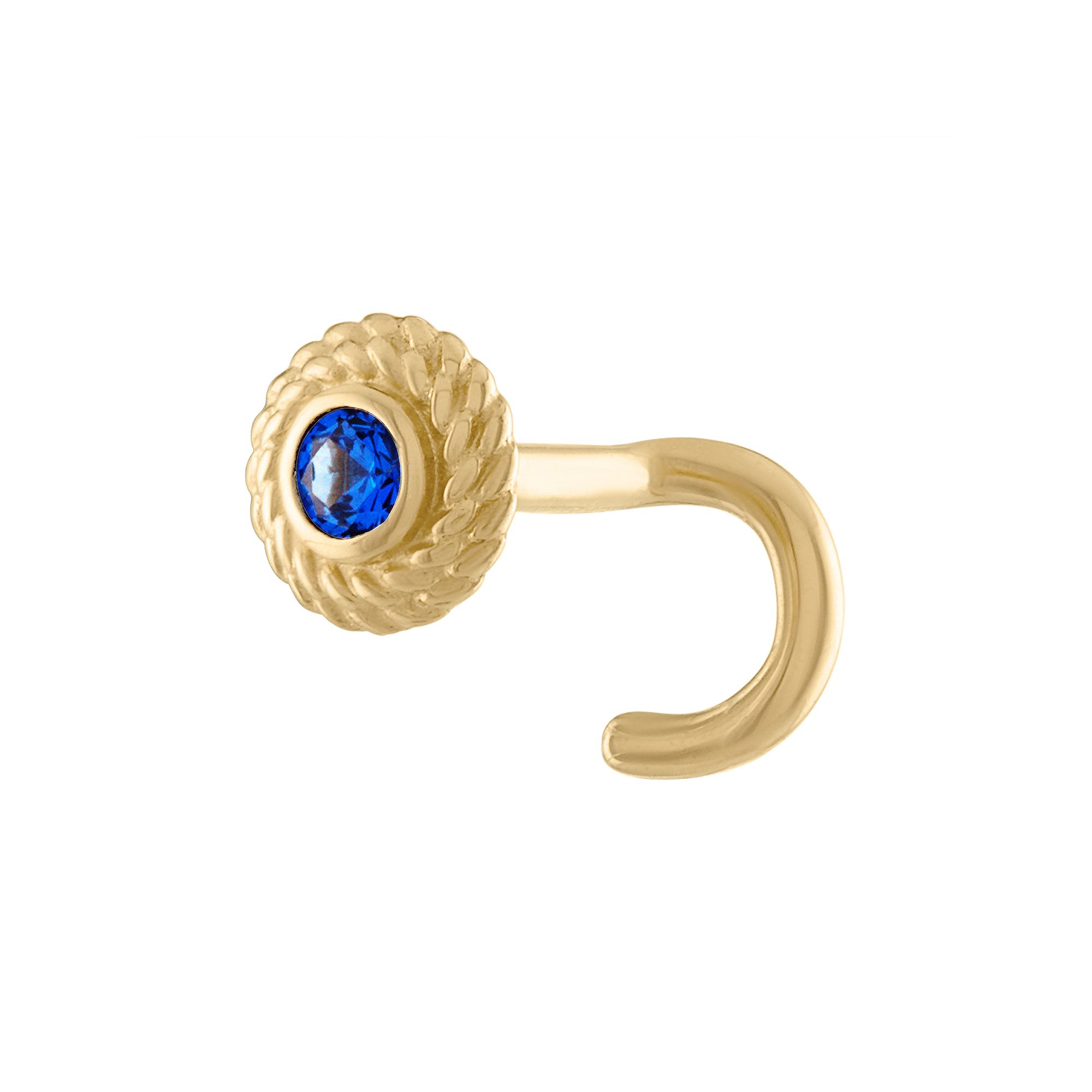 Amella Jewels 14k Gold Cubic Zirconia Nose Ring, Womens, Blue