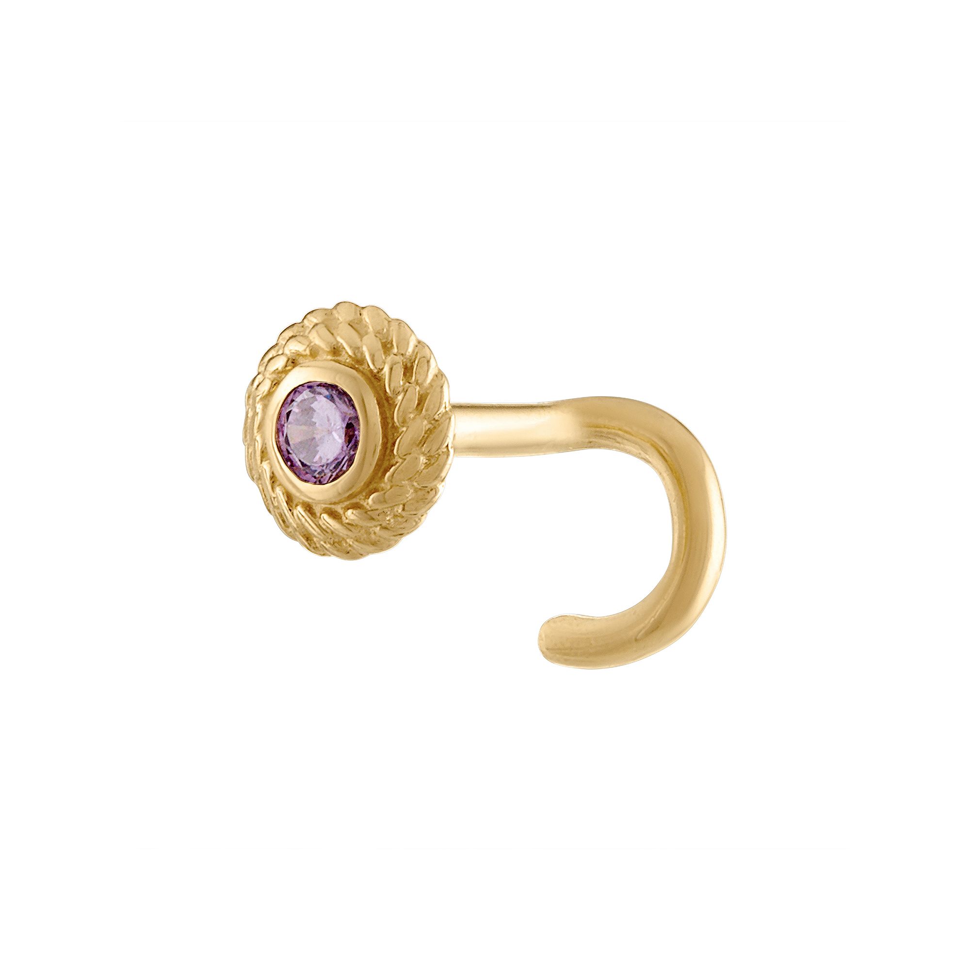 Amella Jewels 14k Gold Cubic Zirconia Nose Ring, Womens, Purple