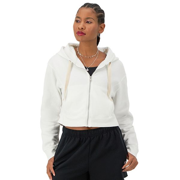 Women s Champion Vintage Wash Full Zip Hoodie Size XXL White