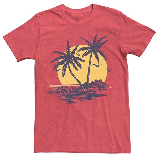 Men's Palm Trees Sunset Beach Graphic Tee