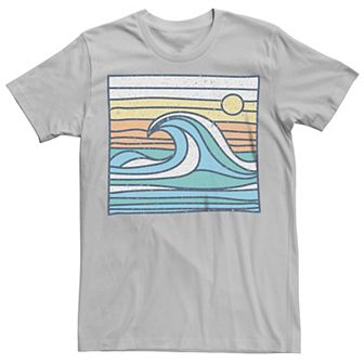 Men's Waves Sunset Lines Box Graphic Tee