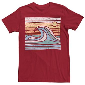 Men's Waves Sunset Lines Box Graphic Tee
