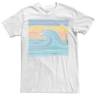 Men's Waves Sunset Lines Box Graphic Tee