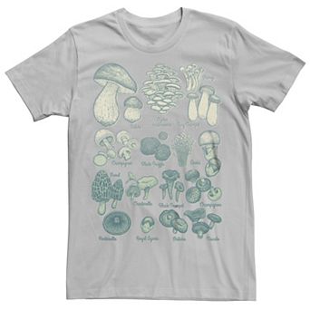 Men's Mushrooms Chart Drawing Graphic Tee