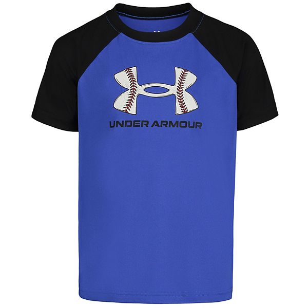 Boys 47 Under Armour Baseball Logo Raglan Short Sleeve Graphic Tee