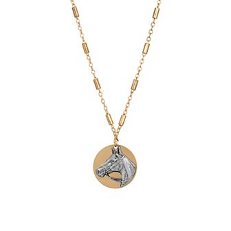 1928 Two-Tone Horse Head Pendant Necklace