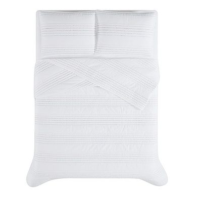 Crayola Multicolor Pick Stitch White Quilt Set