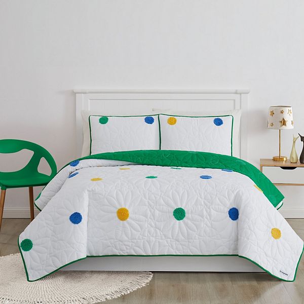 Crayola Textured PomPom Quilt Set