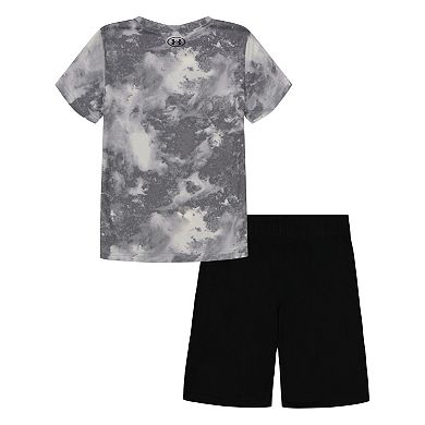 Boys 4-7 Under Armour UA Logo Tee & Galaxy Dye Print Shorts Set