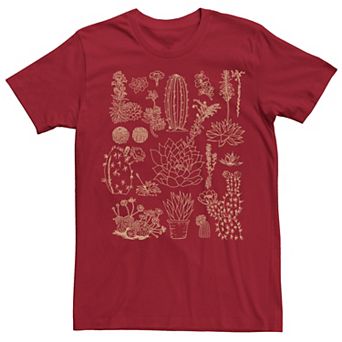 Men's Cacti Chart Drawing Graphic Tee