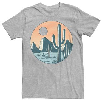 Men's Cacti Desert Landscape Sunset Graphic Tee