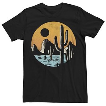 Men's Cacti Desert Landscape Sunset Graphic Tee