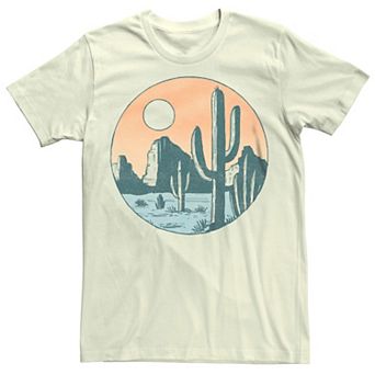 Men's Cacti Desert Landscape Sunset Graphic Tee
