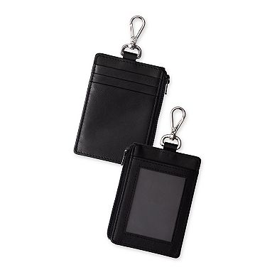 Men's Exact Fit Hanging Card Case RFID-Blocking Wallet with Lanyard