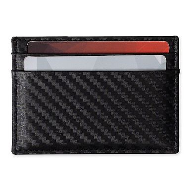 Men's Exact Fit Carbon Fiber RFID-Blocking Card Case Wallet with Multitool Card