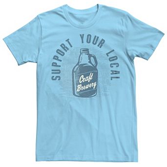 Men's Support Your Local Craft Brewery Growler Graphic Tee