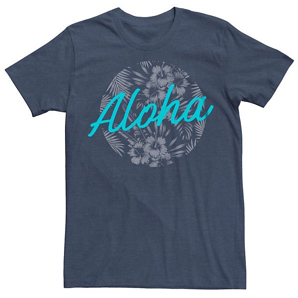 Men's Aloha Hibiscus Leaves Circle Graphic Tee