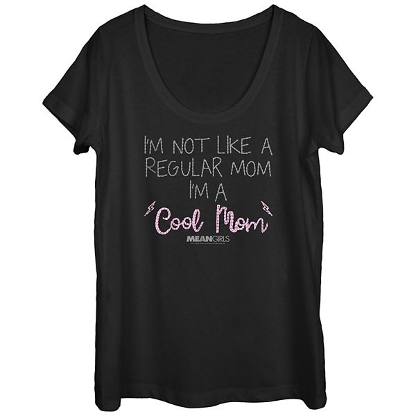 Juniors' Mean Girls I'm A Cool Mom Lightning Text Graphic Tee