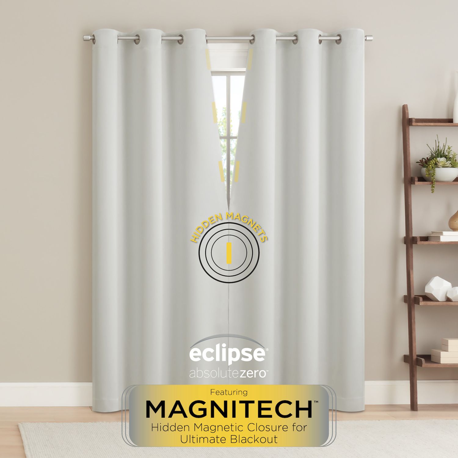 Eclipse Magnitech Cannes Ivory Solid Polyester 84 in. L x 40 in. W