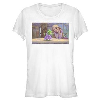 Disney's Juniors' Tangled Pretty Pascal Painting Fitted Tee