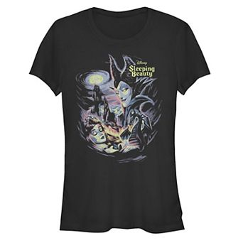 Disney's Juniors' Sleeping Beauty Maleficent Poster Fitted Tee