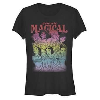 Disney's Juniors' Disney Princesses You Are Magical Rainbow Fitted Tee