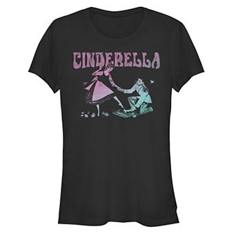 Disney's Juniors' Cinderella Prince Charming Neon Glass Slipper Fitted Tee