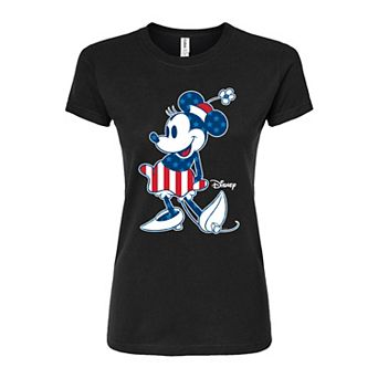 Disney's Minnie Mouse Juniors' Flag Pattern Fitted Tee