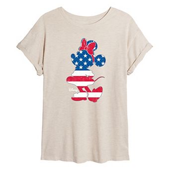 Disney's Minnie Mouse Juniors' Americana Oversized Tee