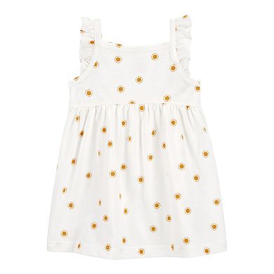 Baby Girl Carter's 3-Piece Mini Floral Sun Allover Print Dress, Romper & Diaper Cover Set
