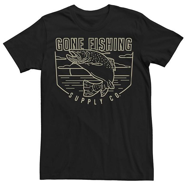 Men's Gone Fishing Supply Co. Salmon Graphic Tee, Size: XXL, Black
