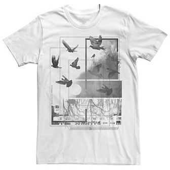 Men's Nature Birds Flying Squares Graphic Tee