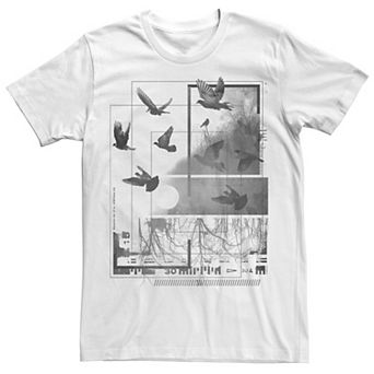 Men's Nature Birds Flying Squares Graphic Tee