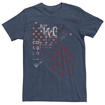 Men's NYC 0081 Rustic Nation USA Flag Graphic Tee