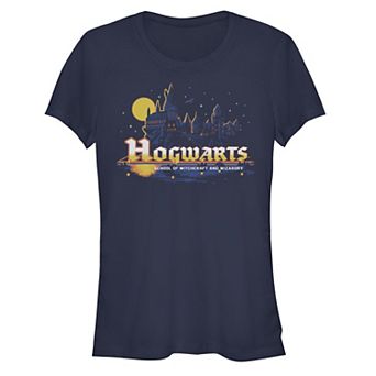 Juniors' Harry Potter Hogwarts Moonlight Portrait Fitted Tee