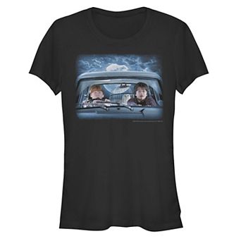 Juniors' Harry Potter Ron & Harry In The Flying Car Fitted Tee