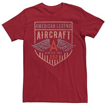 Men's American Legend Aircraft Seattle USA 252 Shield Wings Graphic Tee