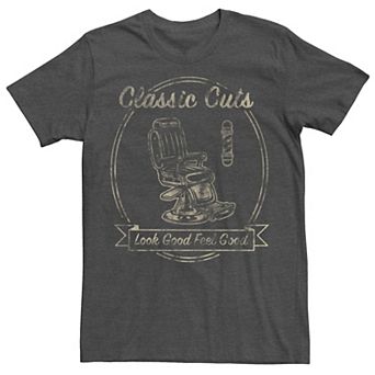 Men's Classic Cuts Look Feel Good Barbershop Distressed Graphic Tee