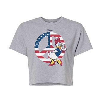 Disney's Daisy Duck Juniors' Peace Cropped Tee