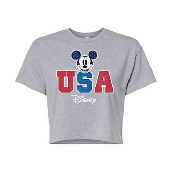 Disney's Juniors' USA Mickey Cropped Tee