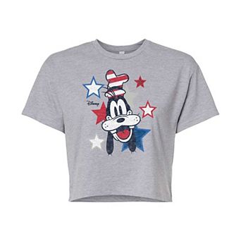 Disney's Juniors' Americana Goofy Cropped Tee
