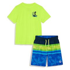 Rokka&rolla Toddler Boys' Swim Trunks with Mesh Liner Upf 50+