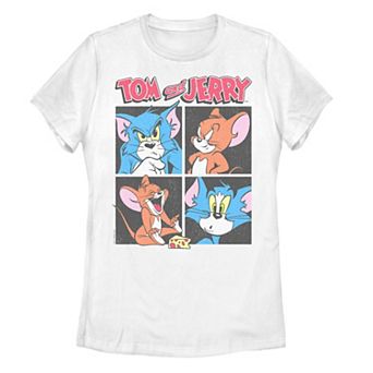 Juniors' Tom And Jerry Expressions Boxes Graphic Tee