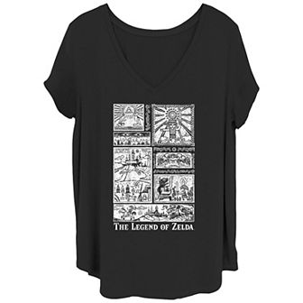 Juniors' Plus Size The Legend Of Zelda History Squares Graphic Tee